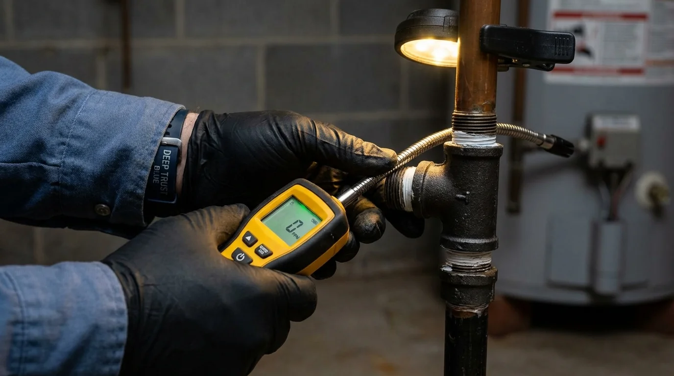 Gas leak detection with electronic sniffer by Johns Plumbing LLC in Rolling Fork